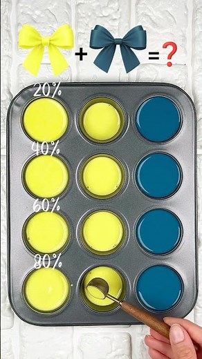 Mixing Teal Blue & Neon Yellow | 4 Color Ratios, 4 Stunning Results 🎨 #colormixing #colorpalette