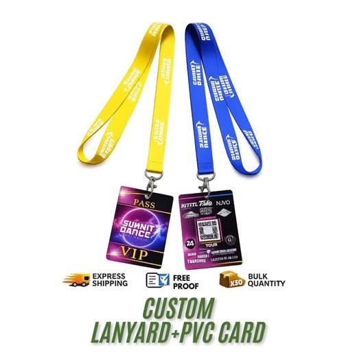Custom Lanyards & PVC ID Cards | Personalized Badge Holders, Printed Plastic Cards, Business, Event Office Accessories Gifts Branding - Etsy