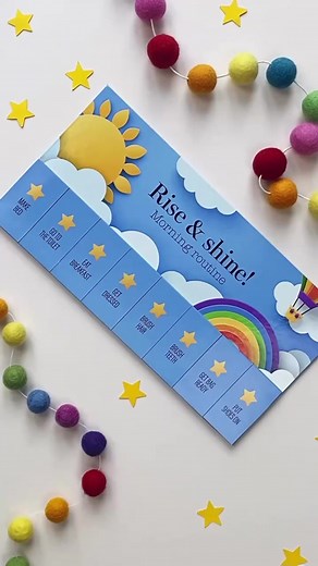 Flip Up Magnetic Morning Routine Board for Kids