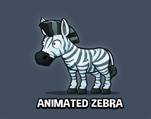 Animated zebra by Robert Brooks - gamedeveloperstudio.com