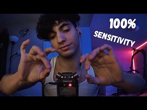 ASMR 100% Sensitivity Visual Hand Sounds And Finger Flutters (Max Volume Gain)