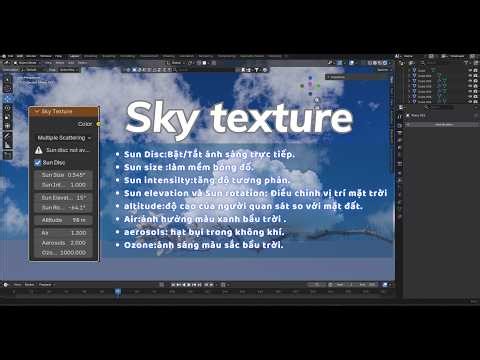 Tạo bầu trời /Sky Texture trong Blender 3D K1