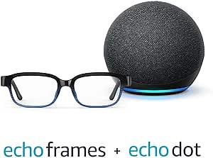 All-new Echo Frames (2nd Gen) Horizon Blue + Echo Dot (4th Gen) Charcoal