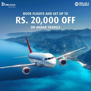 Avail the best deals and discounts on flight bookings from Goibibo, SpiceJet, MakeMyTrip.com and Akbartravels.com. Enjoy more such exclusive benefits with your Bajaj Finserv RBL Bank SuperCard. Apply now: http://bit.ly/2VepwT3 | Bajaj Finserv