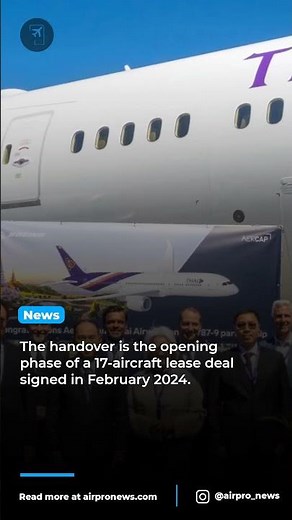 AerCap delivered Thai Airways' first new Boeing 787-9 on June 23.