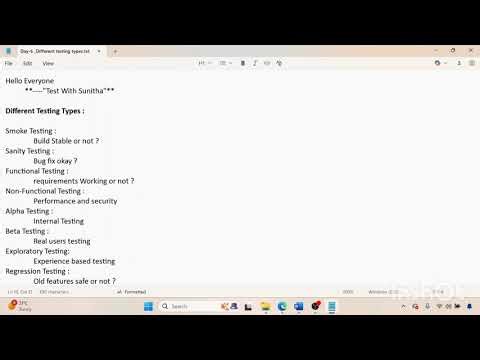 Day 6 Different types of testing