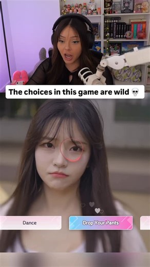 Tahlia Games on Instagram: "This choice options in this game are wild 😂 💀 #funnyclips #datingsim #datingsimulator #datinggames #twitchgirls 5 hearts under 1 roof, five heats under one roof, dating simulator, dating sim, dating games, dating game"