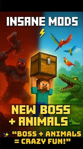 “Minecraft Mods You MUST Try! ⚡ Mowzie’s Boss + Alex’s Animals 🐊 (Epic Showcase)”
