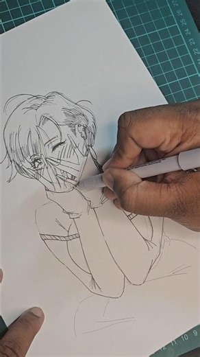 How to draw an original character character blushing like a Mangaka #art #myart #drawing #shorts