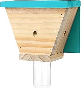 GRTRE 1 Pack Wood Carpenter Bee Trap for Outside - Wood Boring Bee Trap - Best Bee Trap - Nature Shed Style Carpenter Bee Traps Outdoor Hanging - Insect Traps Removes Carpenter bee
