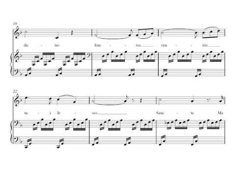 J. S. Bach / C. Gounod: Ave María. Partitura en Fa Mayor