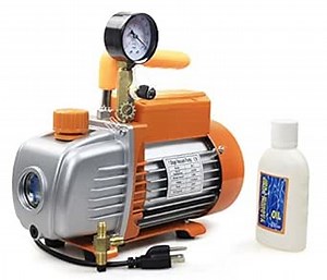 BACOENG 3.6 CFM 110V 1/4HP Single Stage Rotary Vane Vacuum Pump HVAC with Gauge