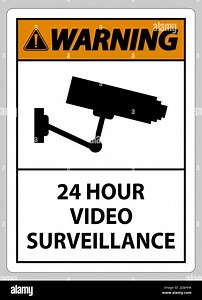 Warning Sign CCTV 24 Hour Video Surveillance Stock Vector Image & Art - Alamy