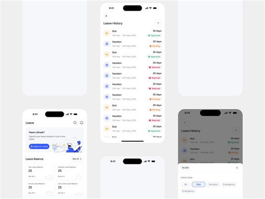 Leave Management Mobile UI