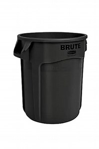 Rubbermaid Commercial Products BRUTE Heavy-Duty Round Trash/Garbage Can, 10-Gallon, Black, Ideal for Home/Garage/Bathroom/Outdoor/Driveway