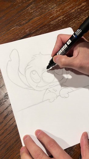 Step by Step Stitch Drawing Tutorial | Lilo & Stitch