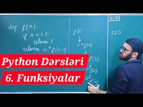 PYTHON dərsləri - 6. Functions (funksiyalar) - def, rekursiya, built-in funksiyalar