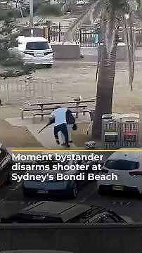 Bystander disarms Bondi Beach gunman during mass shooting in Sydney | AJ#shorts