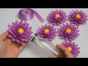 You Won’t Believe! Easy Trick To Make Lotus Flowers From Satin Ribbon For Beginners