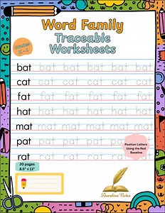 Word Family Traceable Worksheets | Literacy Practice (digital Download) - Etsy Canada