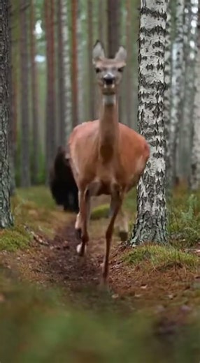 Deer vs Bear | Real Wildlife Chase Caught on Phone Camera (4K) part1