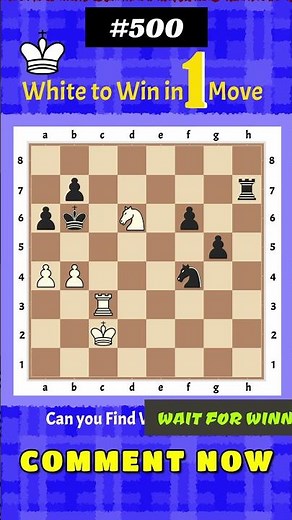 Mate in 1 Move: #500 Spot The Winning Move, #chess #shorts #trending #matein #tactics #beginner #win