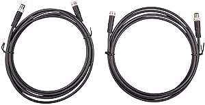 Victron Energy M8 circular connector Male/Female 3 pole cable, 1m (Pack of 2)