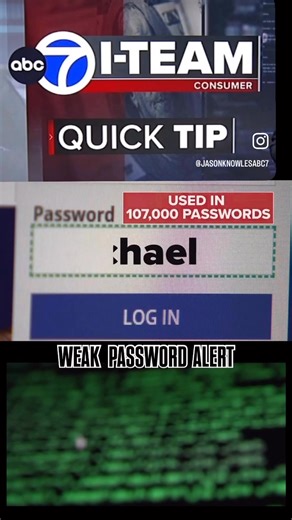 QUICK WEAK PASSWORD TIP: Why your passwords are so vulnerable. | Jason Knowles ABC7
