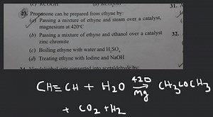 Propanone can be prepared from ethyne by... | Filo