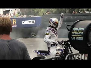 Travis Pastrana jumps Caesars Palace Fountain as tribute to Evel Knievel