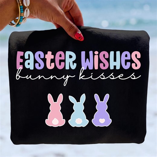 Boho Easter Bunny Kisses PNG, Pastel Sublimation File, Kids Shirt Design (instant Download) - Etsy