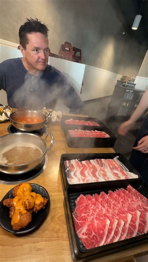 Greg Simms on Instagram: "@dpot_irvine ALL YOU CAN EAT Hot Pot in Irvine❗️ We tried their Dinner Option for $36.99! You get it all, Shabu, Stacker, Noodles and their Small Bites! Each person gets their own broth, my favorite was the Spicy Pork! The Stacker with Pork & Beef was perfect! Lightly salted and steamed to perfection! You’ve got 1 hour and 30 minutes, so get straight to eating!🔥 Lunch Mon-Fri $27.99 (Shabu, Stacker, Small Bites) 📍4626 Barranca Pkwy, Irvine, CA 92604"