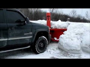 Frozen Snowbank Removal using Truck Mounted Snowblower!!!!