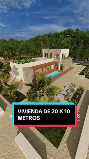 Diseño Elegante: Vivienda 20x10m, 4 Hab, Piscina