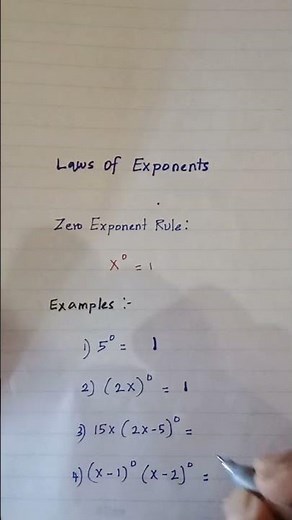 Very Easy | Laws of Exponents | Zero Exponent Rule | 🎵