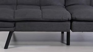 WONDER COMFORT 71 in. Dark Gray Linen Fabric Twin Size Memory Foam Futon Sofa Bed Foldable Convertible Loveseat TN-267FA-DG