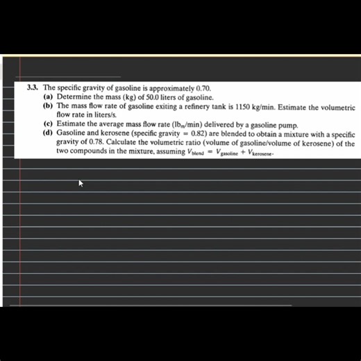 Engr. S&M on Instagram: "Problem 3.3 Elementary Principles of Chemical Processes 3rd Edition #chemicalengineering #calculation #problemsolving #materialbalance #density #elementaryprinciples #smcheme"