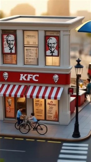 World’s Smallest KFC City 🏙️🍗 Macro Cinematic Animation#MiniatureKFC #MiniatureCity #CinematicShorts