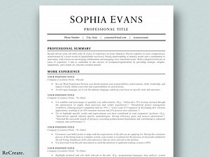 Professional 2026 Resume Template MS Word | Cover Letter & References | Professional and Modern CV Template With Instant Digital Download - Etsy