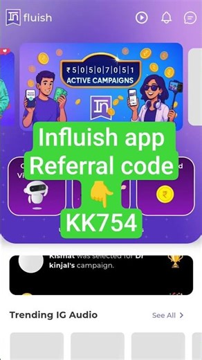 influish app referral code