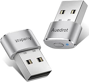 AUEDROT Mouse Jiggler Undetectable Metal USB Mouse Mover with Switch Button, Automatic Mini Mouse Shaker with 2 Jiggle Modes, Plug and Play, Keep Computer/Laptop Awake, Silver, 2 PCS
