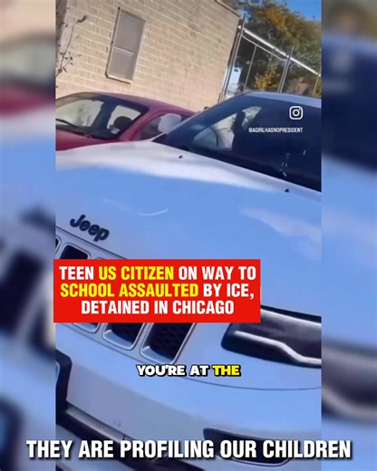 TEENAGE US CITIZEN ON WAY TO SCHOOL ASSAULTED BY ICE, DETAINED IN CHICAGO 🚌🍎 THIS is authoritarianism. THIS is MAGA. These weren’t criminals, they were brown students thrown to the ground, zip-tied, and shot with pepper rounds. ICE wasn’t targeting threats that day; they were profiling brown kids on their way to class. This happened in Chicago. Not at the border. If Latino kids aren’t safe walking to school, nobody is safe anywhere. And the fear and humiliation of being treated like criminals 