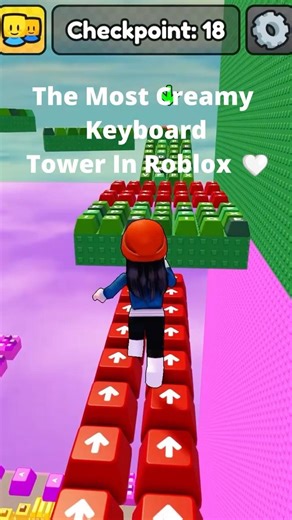 Pink Keyboard Tower Hits Different 💗🤍 #roblox #keyboardtower #creamy #satisfying #pinkroblox #asmr