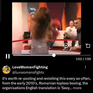 This was on Romanian TV 😮😮 Topless boxing