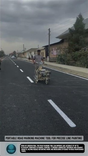 Portable road marking machine tool for precise line painting #tools