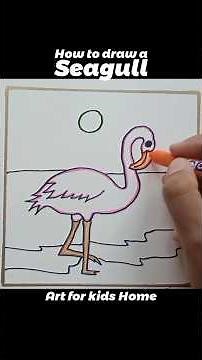 How to Draw a Seagull | Easy Step-by-Step Tutorial #howtodraw #Seagull #artforkids #kidsdrawing