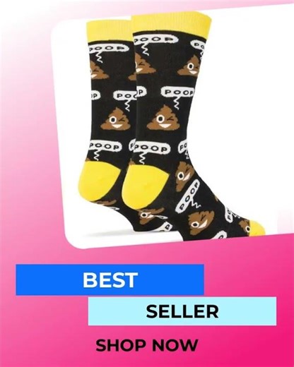 Poop - Men's Emoji Cotton Crew Funny Socks