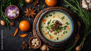 Soup Dovga, national cuisine of Azerbaijan
