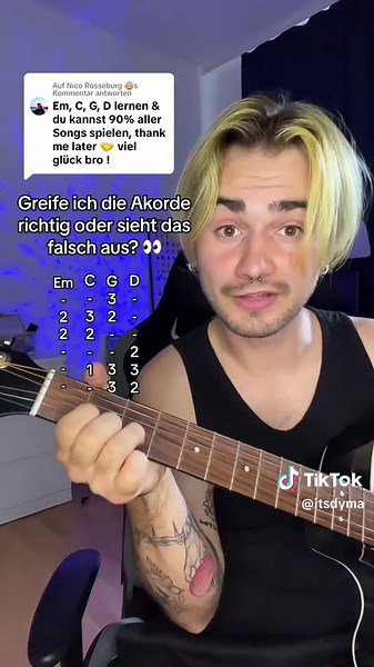 Gitarre lernen: E Moll C G D - Anfänger Tutorial