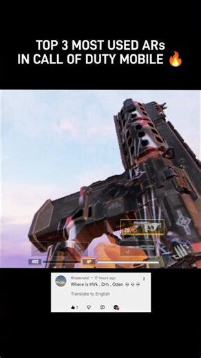 TOP 3 MOST USED ARs IN Call of duty mobile 😊